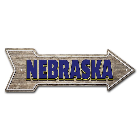 Signmission Nebraska Arrow Sign Funny Home Decor 36in Wide P-ARROW12-999720